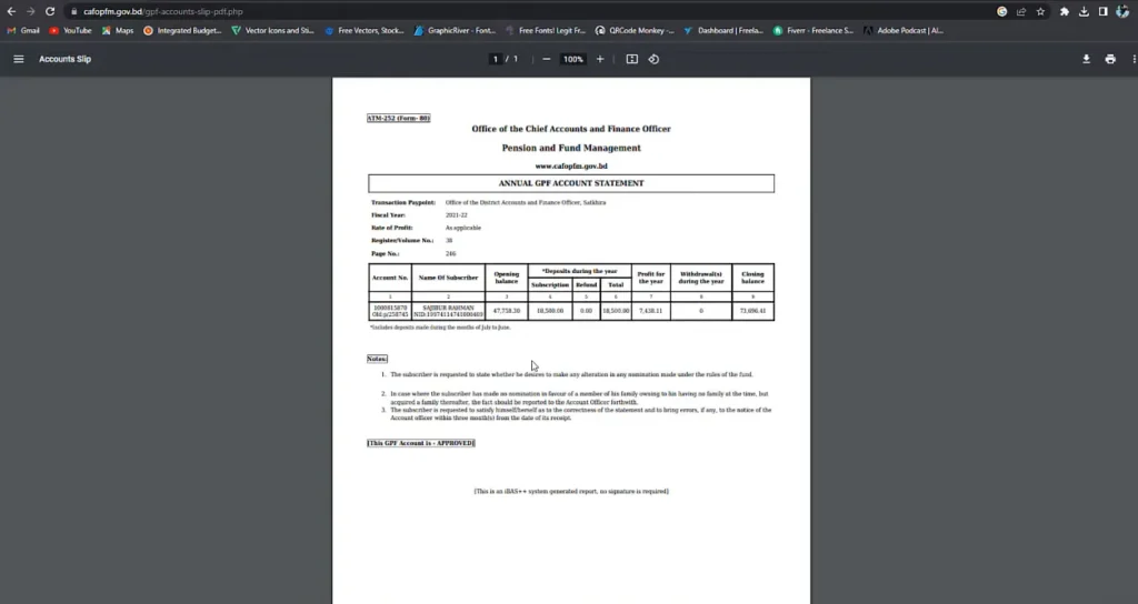 GPF Information Check